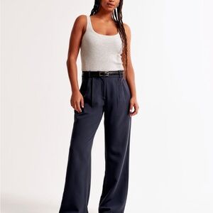 Women's Abercrombie Sloane Tailored Navy High-Waisted Pants